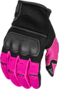 Fly Racing Women's Coolpro Force Gloves in black and pink, size large, featuring padded palms and breathable fabric.
