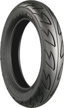 Load image into Gallery viewer, Bridgestone 80/90-10 bias tire hoop for front or rear motorcycle tire, with tread pattern visible in the image.