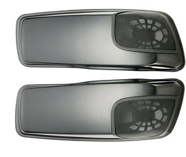 HardDrive saddlebag speaker lids for Harley Davidson 14-24 models, showing body-mounted speaker covers on motorcycle saddlebags.