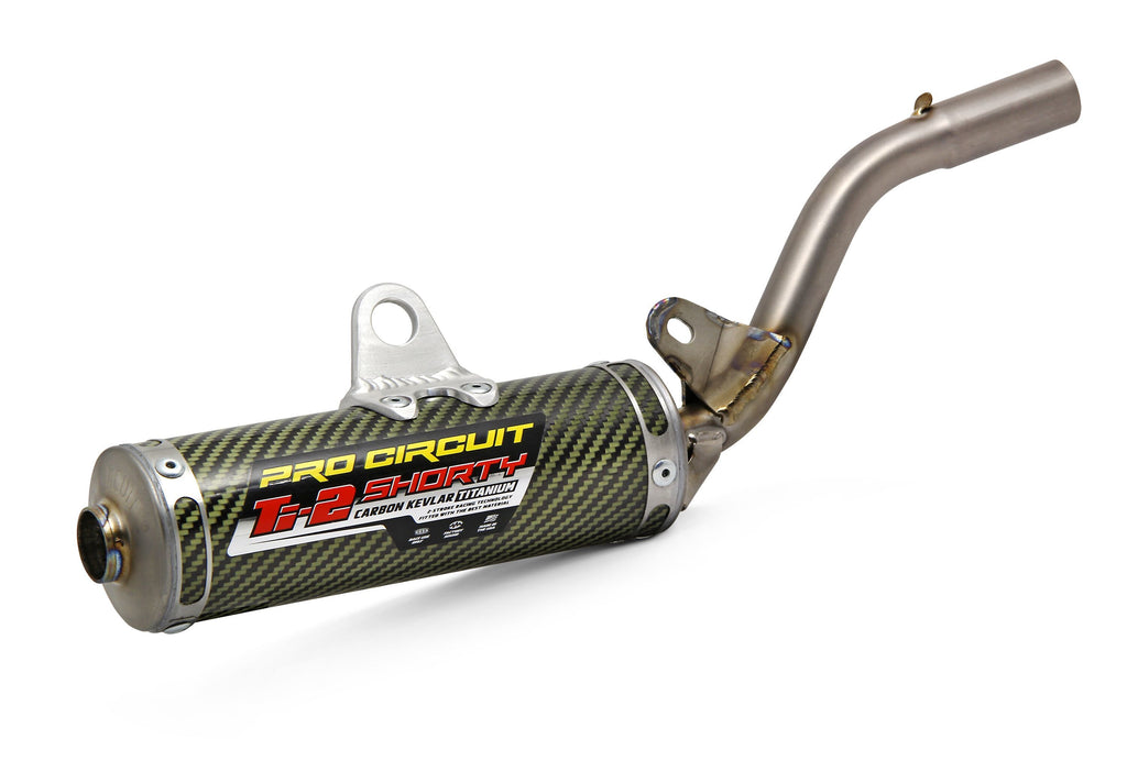 Pro Circuit Ti-2 Silencer exhaust for motorcycle, lightweight titanium construction, black finish with branding details visible.