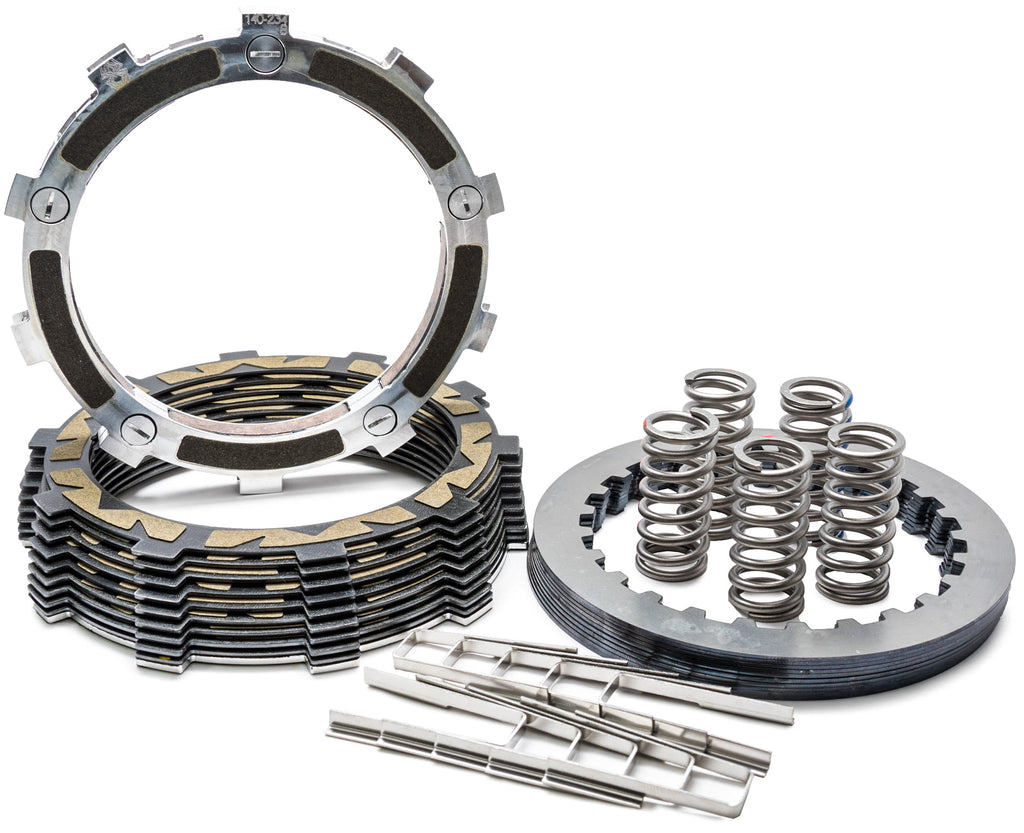 Rekluse Radius X auto clutch for motorcycles showing the clutch assembly with intricate components and branding.