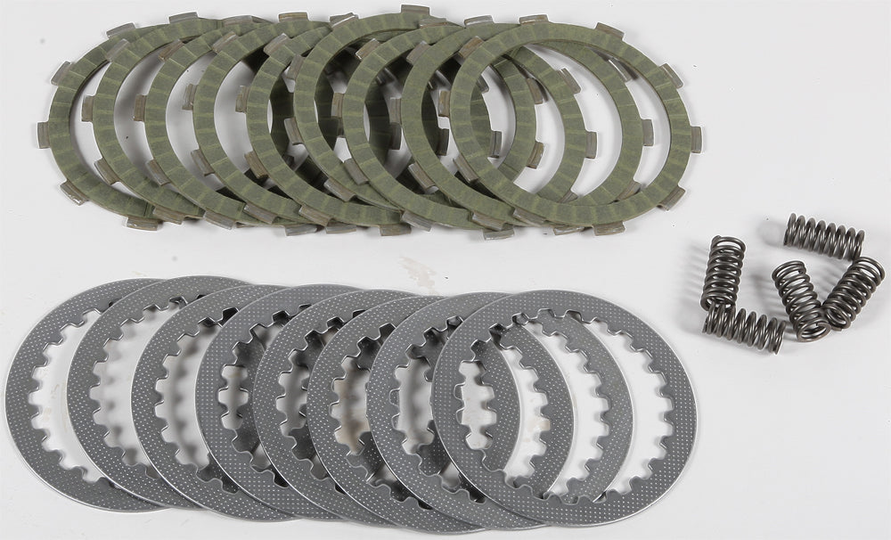 EBC Motorcycle Brakes SRK7 clutch kit with clutch plates and components for motorcycle clutch replacement.