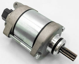 Ricks Motorsport Electric starter motor model 27-61916, shown in black with wiring connections and mounting hardware.