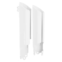 Load image into Gallery viewer, Polisport Plastics full wrap lower fork guards for Gas, Husqvarna, and KTM motorcycles, designed to protect front forks during riding.