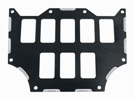 ModQuad 8-position black switch panel center for electrical systems, with labeled switches for easy control.
