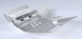 Devol Skid Plate 60-7325 for vehicle protection, shown in black with mounting holes and textured surface.