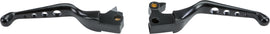 Black HardDrive 4-hole lever set for XL 04-06 motorcycles, featuring durable construction and precise fit.