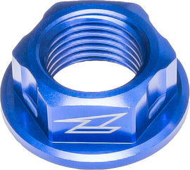 Blue DRC Axle Nut M16x22-P1.5 H11 for off-road vehicles, featuring the model number 634-18016.