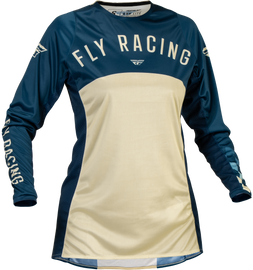 Fly Racing Women's Lite Jersey in navy and ivory, XL size, featuring lightweight, breathable fabric and stylish design.