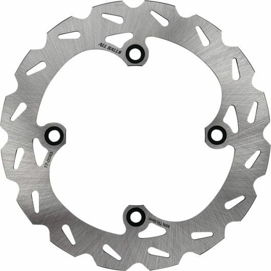 All Balls brake rotor 21-80083 showing a silver, vented disc with mounting holes for motorcycle braking system.