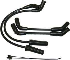 Moroso Ignition Wires Ultra 40 set for 2018-up Softail models, black electrical wires with connectors, designed for Harley-Davidson motorcycles