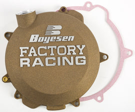 Boyesen Factory Racing Clutch Cover Magnesium 59-7244AM showing the sleek, lightweight magnesium clutch cover for racing motorcycles.