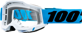 100-PERCENT Accuri 2 Junior goggles with clear lens, lightweight eyewear designed for young athletes and outdoor sports.