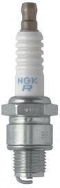 NGK Spark Plug #6715/10 Solid 2-BR8HS-S, close-up of the automotive spark plug with metal and ceramic components.