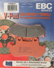 Load image into Gallery viewer, EBC Motorcycle Brakes Fa69/2V semi-sintered V Series brake pads showing the metal backing and friction material.