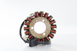 Ricks Motorsport Electric Stator 27-21202 for motorcycle electrical systems, showing the coil and mounting hardware.