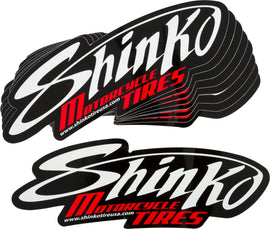 Shinko 8-inch decal from the Shinko 10-pack of graphics and decals, featuring bold black and white design on a white background.