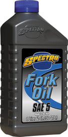 Spectro Premium Fork Oil SAE 5 in 1-liter bottle, automotive chemicals for fork suspension maintenance.