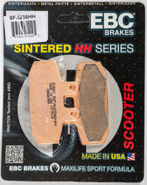 EBC Motorcycle Brakes Sfa256hh Double-H Sintered Brake Pads showing metallic friction material and mounting hardware.