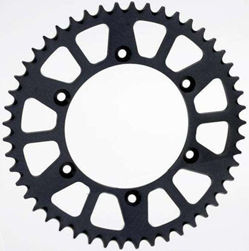 Sunstar aluminum rear sprocket for Yamaha YZ250, 51-tooth, black finish, designed for 520 chain, durable motorcycle sprocket.