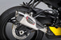 Yoshimura Street Alpha-T Slip-On exhaust with stainless steel and carbon fiber components, designed for motorcycle performance.