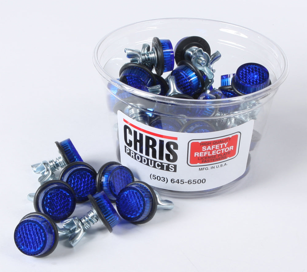 Chris Products Mini-Reflectors Blue 40-pack accessories, showing small blue reflectors with reflective surfaces for photography lighting.