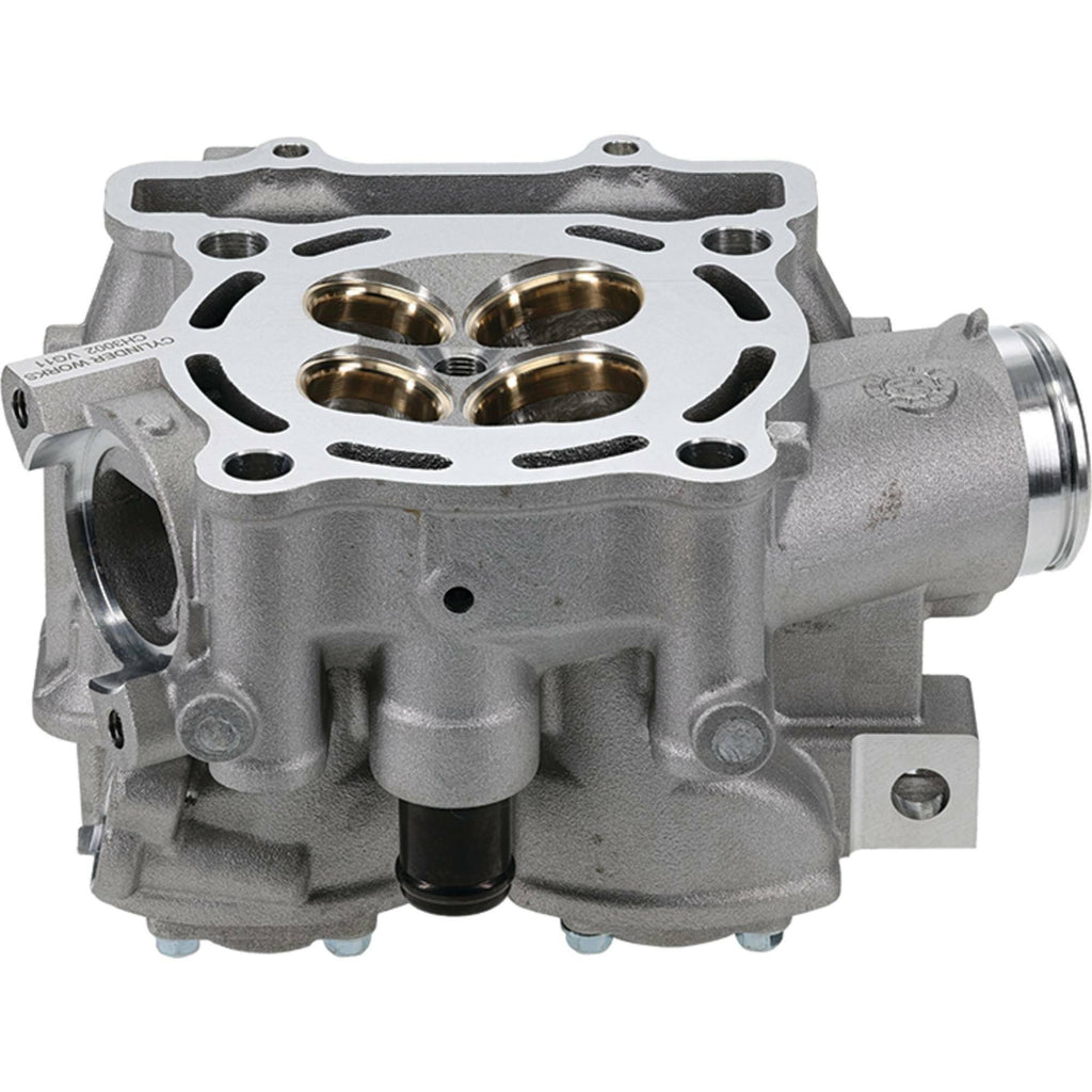 Cylinder Works bronze engine cylinder head kit for Kawasaki and Suzuki, featuring detailed metal components and precision craftsmanship.