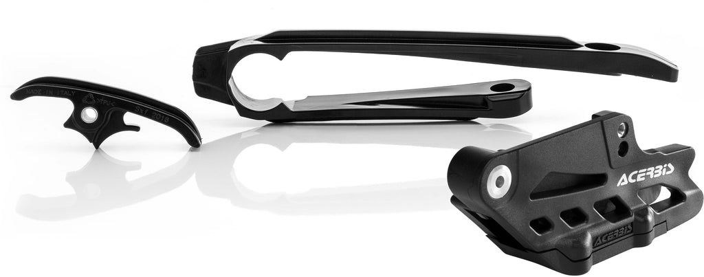 Acerbis black block and slider kit with multiple metal and plastic components for motorcycle protection and stability.