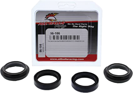 All Balls suspension fork and dust seal wiper kit for BMW 22-56186, featuring black rubber seals and metal components.