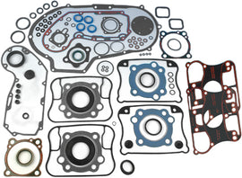James Gasket motor gasket kit with rubber seals and covers, includes XL RKR gasket and HD gaskets for engine repair.