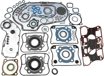 James Gasket rubber motor gasket kit with multiple seals and covers, designed for engine sealing and protection.