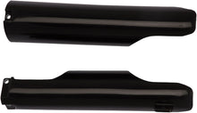 Load image into Gallery viewer, Acerbis black fork guard for motorcycle suspension, with product code 21137-60001, shown installed on a bike.