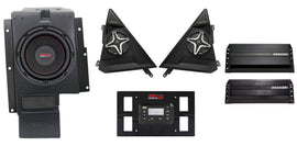 SSV Works SSV PNP 3 Speaker Kit for Polaris vehicles, featuring black speakers and mounting hardware.