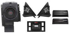 Load image into Gallery viewer, SSV Works SSV PNP 3 speaker kit installed in vehicle, showing black speaker enclosures and wiring for audio enhancement.