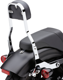 Cobra detachable backrest for Softail motorcycles, chrome finish, short body style, compatible with 2000-2006 Harley Davidson.