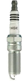 NGK spark plug model 4344 4 2-LTR5IX-11, automotive spark plug with metal and ceramic components, for engine ignition.
