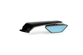 Black Puig right rearview mirror for Kawasaki motorcycle, showing the mirror with mounting arm and reflective surface.