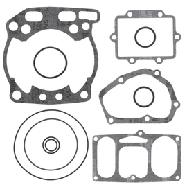 Vertex Top End Gaskets 681-0580 set showing detailed rubber seals and gaskets for engine top end repair.