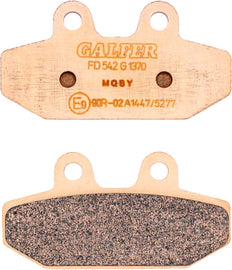 GALFER rear brake pad with sintered compound, showcasing the durable brake pad design for motorcycle or bike braking systems.