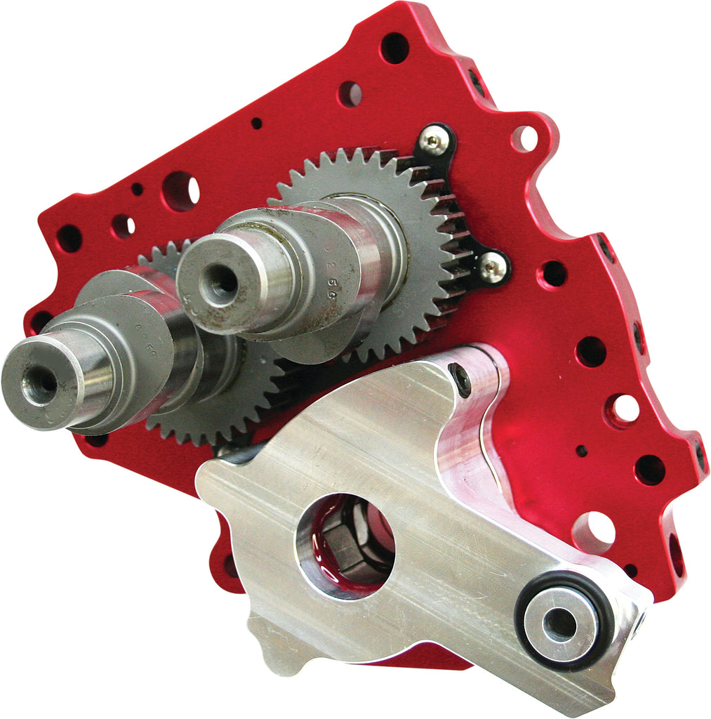 Feuling HP+ oil pump engine part with metallic finish, designed for high-performance motorcycle engines.