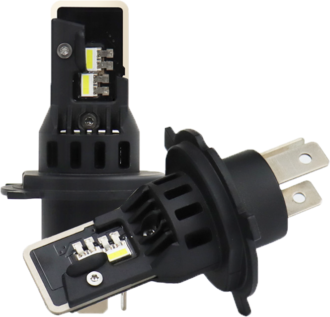 Pathfinder H4 high intensity LED bulb with 6000lm and 24W, designed for vehicle illumination, shown in the image.