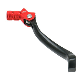 ZETA forged aluminum motorcycle shift levers in red with gas color finish, designed for durable gear shifting performance.