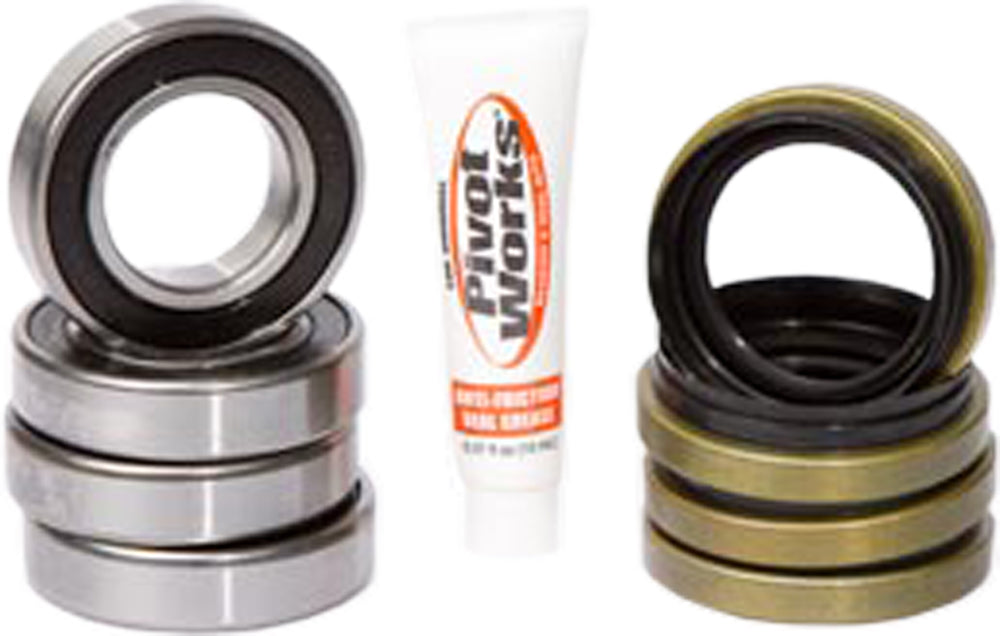 Pivot Works Rear Wheel Bearing Kit 52-0609 drive component for motorcycle wheel assembly, showing bearings and related parts.