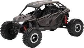 New Ray Toys 1:18 scale Polaris Rzr Pro R4 rock crawler accessory in stealth black with detailed rugged features.