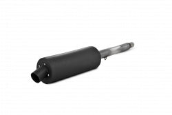 MBRP Exhaust single slip-on system with 4.25-inch black sport muffler, featuring sleek exhaust pipe design.