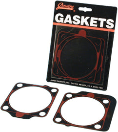 James Gasket metal cylinder base gaskets, .020 inch thick, front and rear, 2-pack, for engine sealing repair.