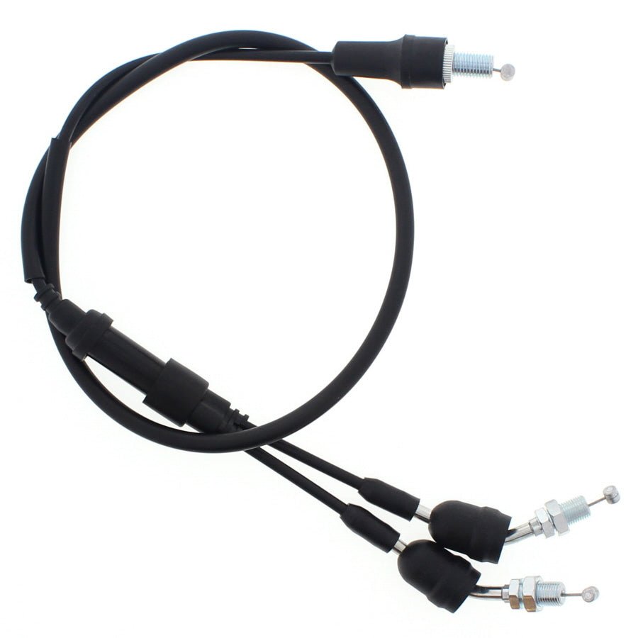 All Balls throttle cable 24-51080 for hydraulic control lines, showing the cable with connectors and protective housing.