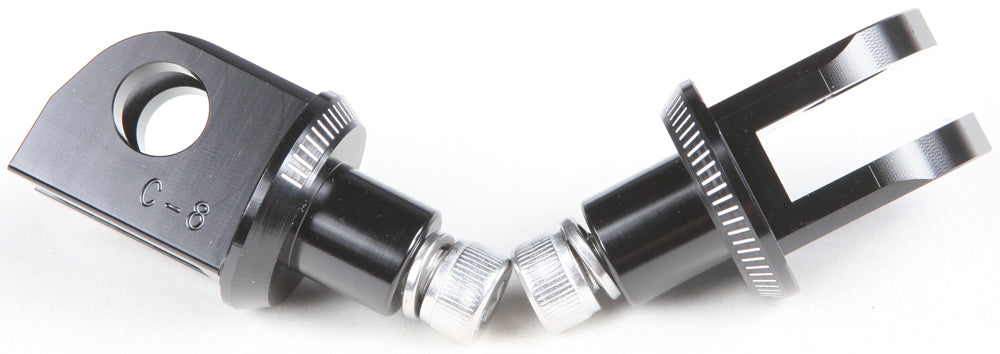 PUIG Footpeg Adapter 561-06450BK for motorcycle foot controls, black metal with mounting hardware visible