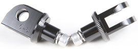 PUIG Footpeg Adapter 561-06450BK for motorcycle foot controls, black metal with mounting hardware visible