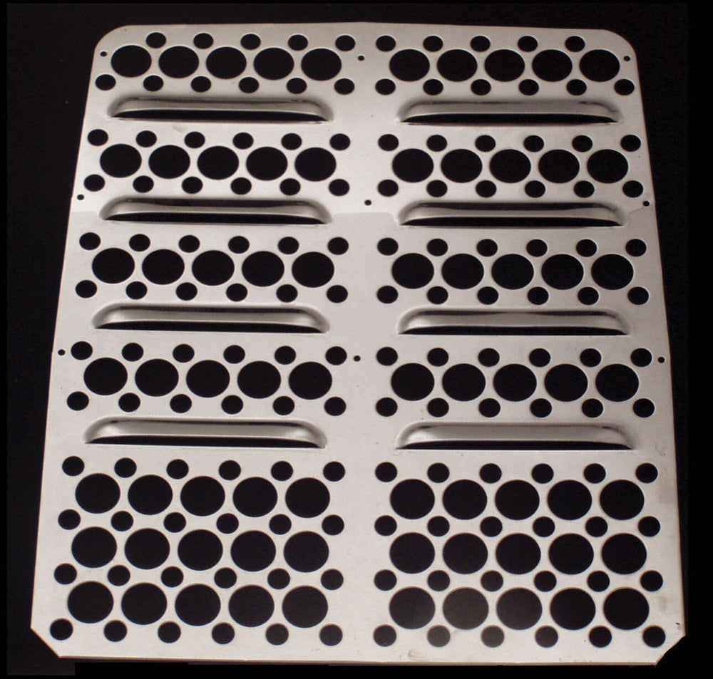 ModQuad front grill with holes, black body panel for ATV or quad bike, featuring a durable plastic construction.